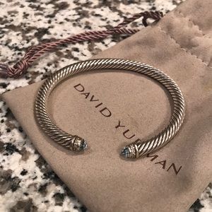David Yurman Blue Topaz Cable Bracelet 5mm
